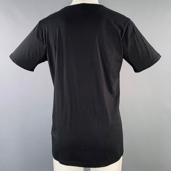 AGNÈS B. Size M Black White Cotton Lizard Short Sleeve T-shirt - Picture 4 of 7